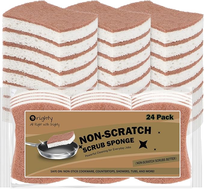 Orighty Non-Scratch Scrub Sponge, Cellulose Kitchen Scrubber Sponges, Non-Stick by AllRightinOrighty