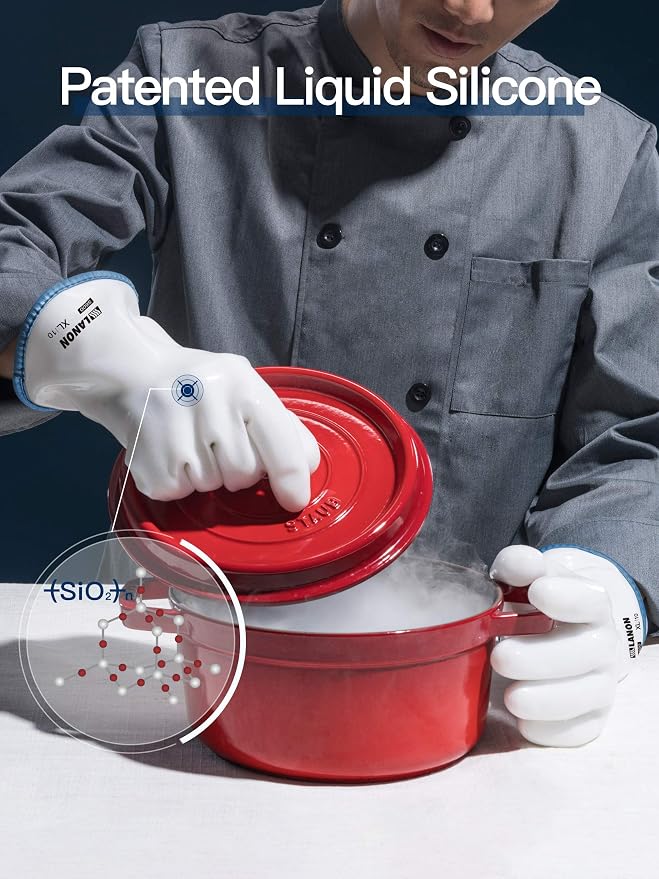LANON Protection Wahoo Liquid Silicone Smoker Oven Gloves, Food-Contact Grade - Image 3