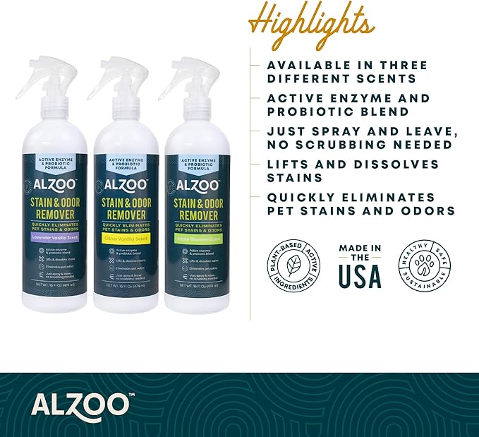 ALZOO Stain & Odor Remover, Quickly Lifts & Dissolves Pet Stains & Helps - Image 3
