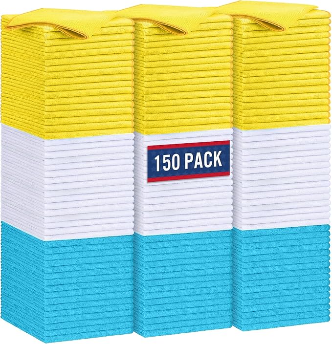 GLIMGLINT Microfiber Cleaning Cloth, 150 Pack Cleaning Rags, Cleaning Towels by Unknown