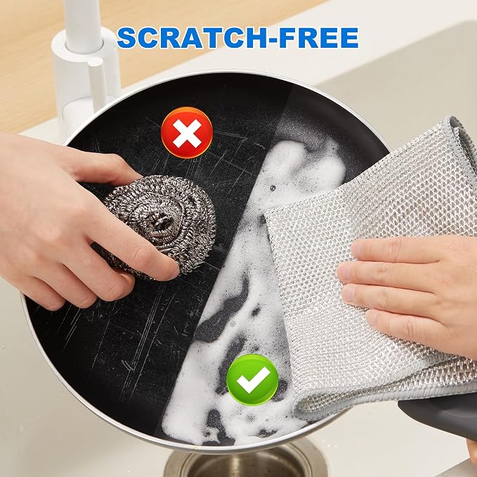 JOYMOOP Dual-Sided Silver Microfiber Cleaning Cloth, Reusable Non-Scratch - Image 4