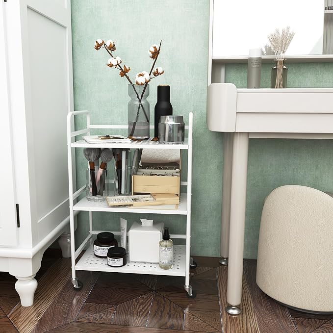 HDANI 3 Tier Rolling Cart, Heavy Duty Multifunctional Metal Frame-Supports 22 - Image 7