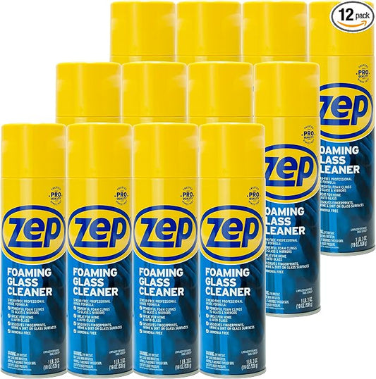 Zep Foaming Glass Cleaner - 19 oz ZUFGC19 - Streak-Free Professional Grade by Zep