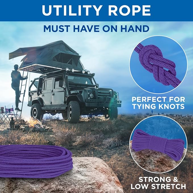 TECEUM Cotton Rope 3/16” – 50 FT – Strong All-Purpose Braided Rope – Natural - Image 6