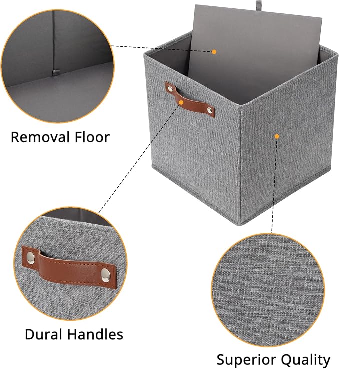 DULLEMELO Fabric Storage Cubes, 12 inch Cube Stroage Bins - Image 4