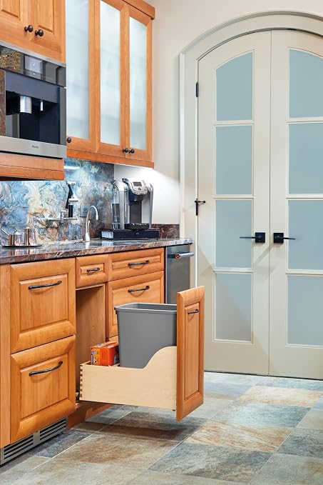 Rev-A-Shelf Pullout Trash Can for Kitchen Cabinet, Single 35 Qt Bin - Image 11