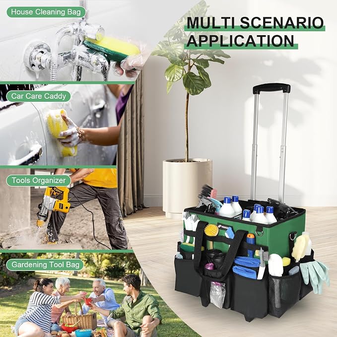 Large Rolling Cleaning Caddy Bag - Image 7