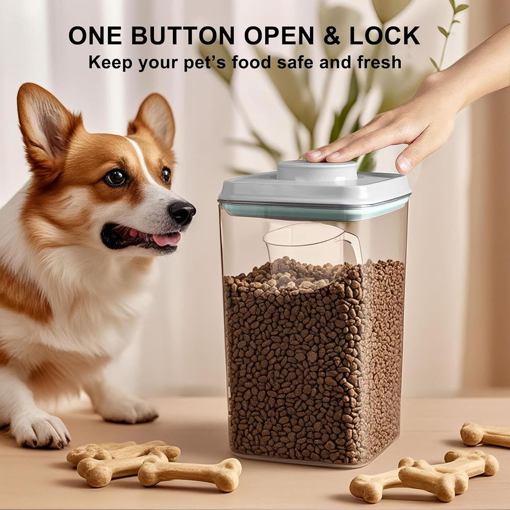 3-5 Lbs Dog Cat Treat Container Pop Pet Food Storage Container 4.2qt *2
