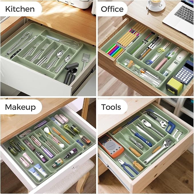 Extra Large Expandable Silverware Organizer, BPA-Free Food-Safe Cutlery - Image 8
