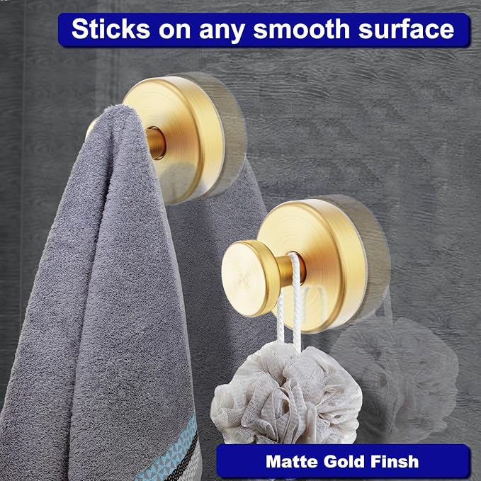 Suction Cup Hooks for Shower, Towel Hooks for Bathroom Window Glass, Bath Robe - Image 7