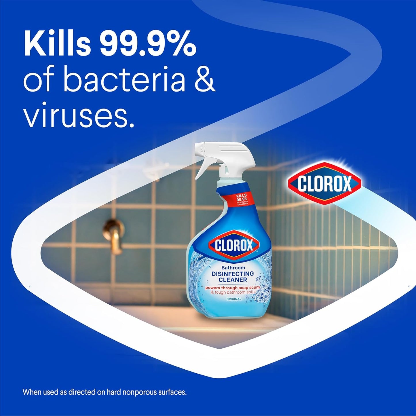 Clorox Disinfecting All-Purpose Cleaner, 32 fl. Oz., and Bathroom Cleaner, Bleach Free, Household Essentials, Cleans Dirt and Grime Off Most Surfaces and Countertops, 32 fl. oz.