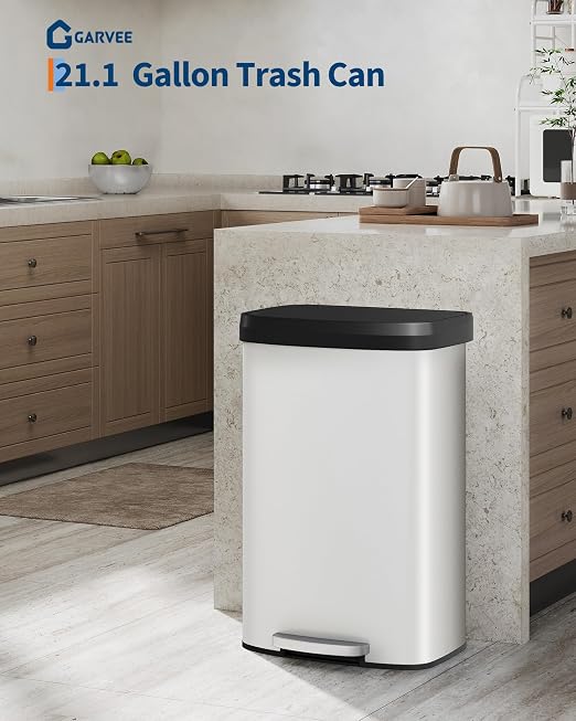 Garvee 21 Gallon / 80 Liter Metal Trash Can - Image 2