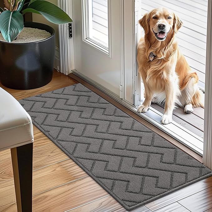 hicorfe Indoor Doormat, Front Back Door Mat Rubber Backing Non Slip Door Mats by Hicorfe
