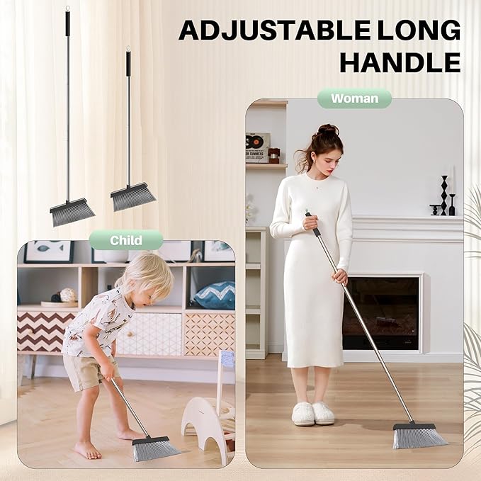 JOYMOOP Black Broom and Dustpan Set - Image 3