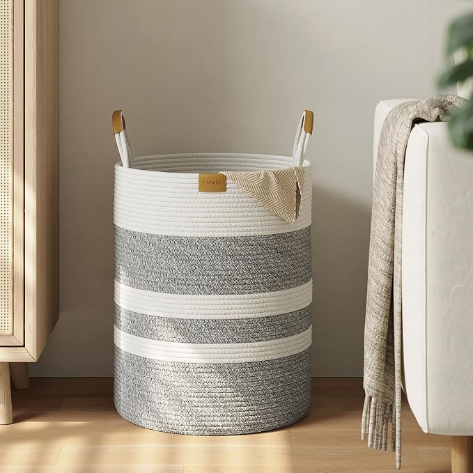 62L Striped Laundry Hamper by Nunsino