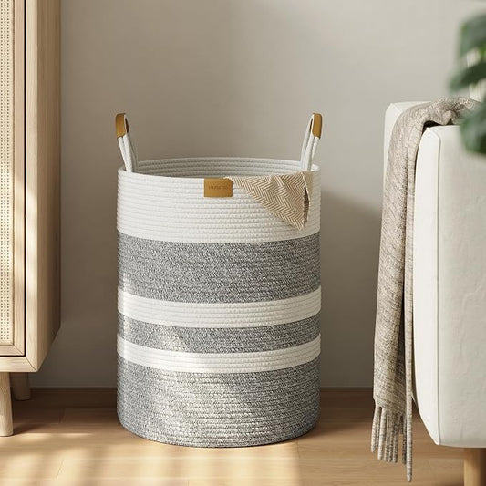 62L Striped Laundry Hamper by Nunsino