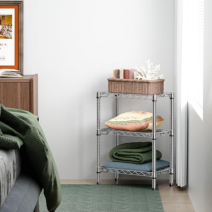 750 lbs 3 Tier Shelf Metal Storage Shelves Wire Rack Closet Organizers - Image 5