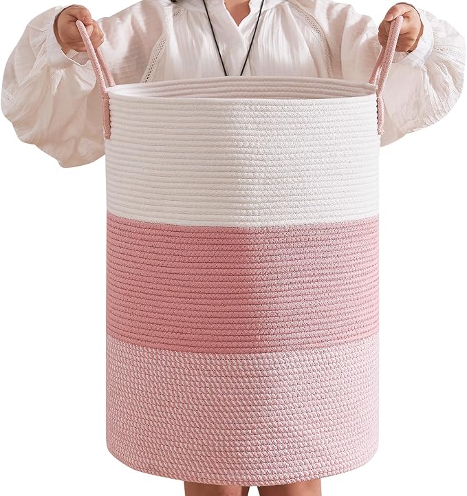 CLHMILY&Z 80L Laundry Basket Round Storage Rope Basket by ClhmilyZ