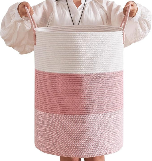 CLHMILY&Z 80L Laundry Basket Round Storage Rope Basket by ClhmilyZ
