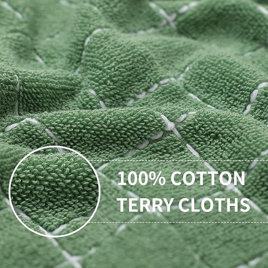 Homaxy 100% Cotton Terry Kitchen Towels, Checkered Designed, Soft and Super - Image 2
