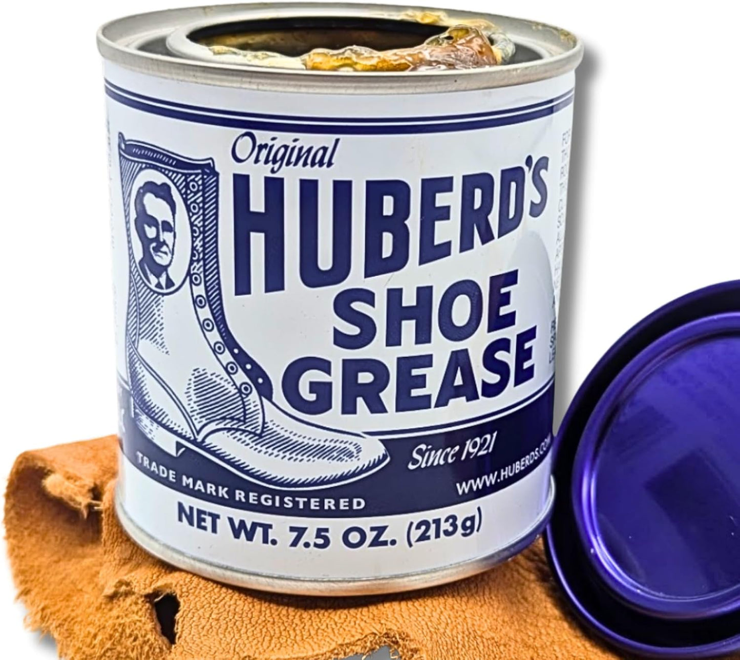 Huberd's Shoe Grease – Leather Conditioner & Waterproofer Since 1921 | 7.5 oz can. Beeswax & pine tar formula. Waterproofs, conditions & softens boots, shoes, saddles, bags, and leather gear.