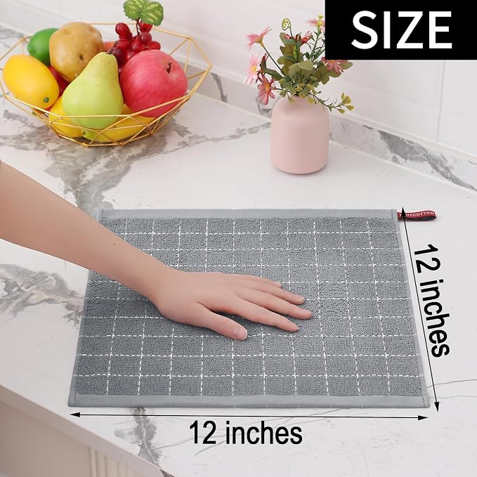 Homaxy 100% Cotton Terry Kitchen Dish Cloths, Ultra Soft and Absorbent Dish - Image 5