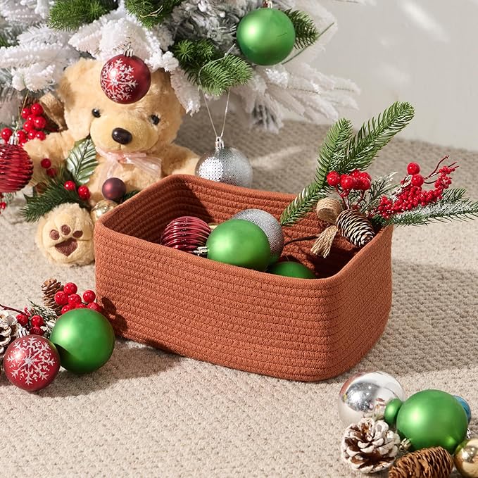 Small Storage Baskets for Organizing | Closet Organizer Bins | Shelf Toy Basket - Image 4