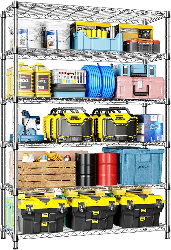 IZEUK 6-Tier Heavy Duty Metal Wire Shelving Unit, Adjustable Storage Rack by IZEUK