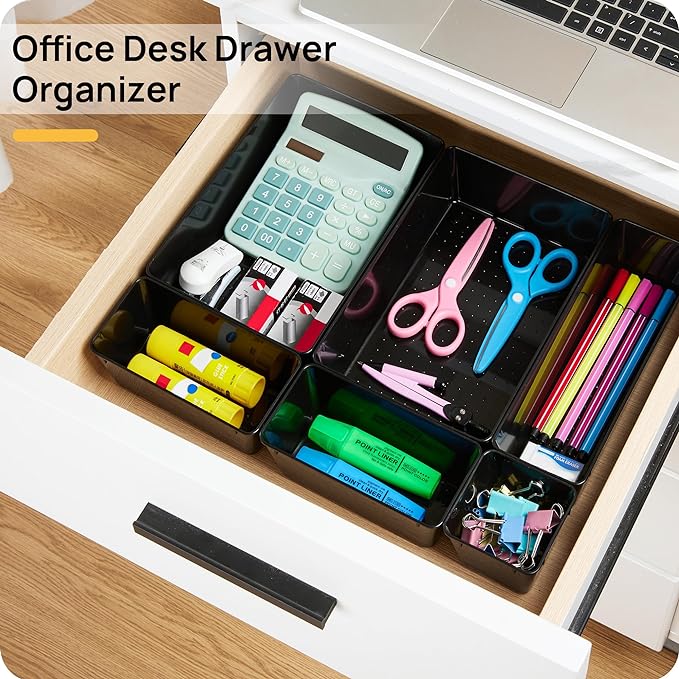 Vtopmart 44 PCS Plastic Drawer Organizers Set, 4-Size Versatile Bathroom and - Image 4