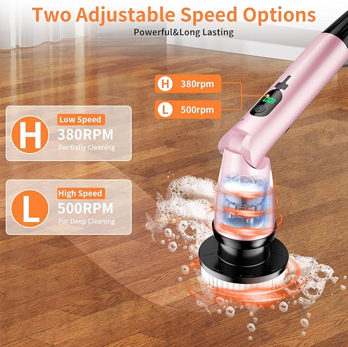 11 in 1 Electric Spin Scrubber Cordless Cleaning Brush 3 Adjustable Angles 2 - Image 3