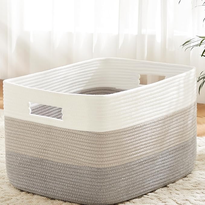 Blanket Basket, Rectangle Woven Baskets by Artfeel