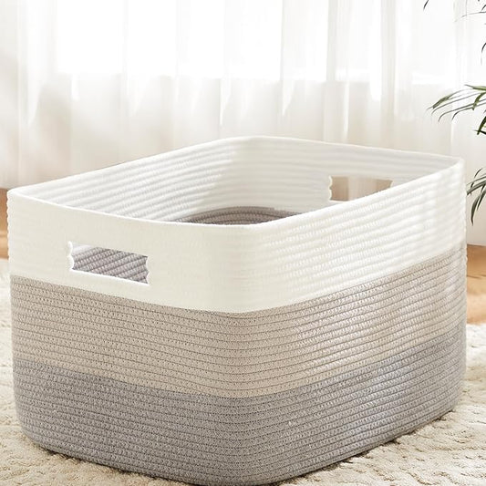Blanket Basket, Rectangle Woven Baskets by Artfeel