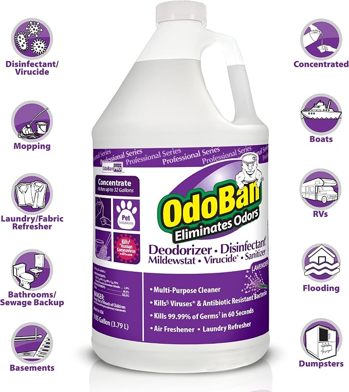 OdoBan Professional Disinfectant and Odor Eliminator Concentrate, 1 Gallon Each - Image 2
