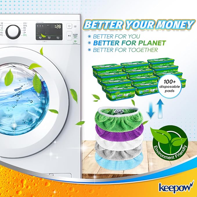 KEEPOW Reusable Microfiber Mop Pads - Image 3