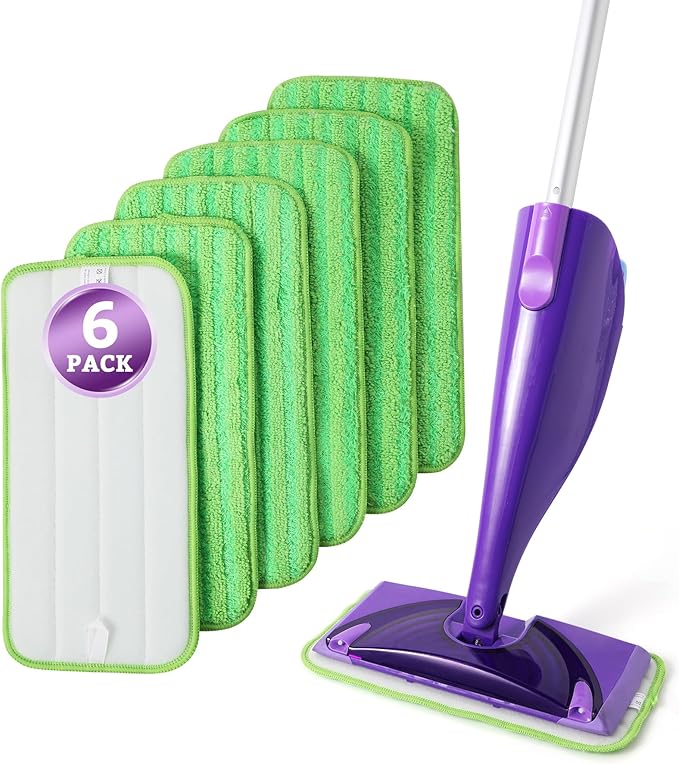 6 Pack Reusable Mop Pads for Swiffer WetJet, Washable Wet Mop Refills by Unknown