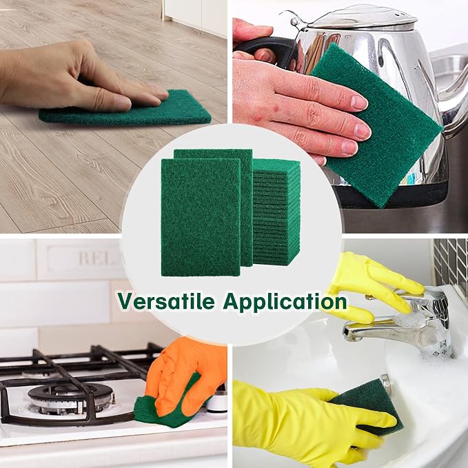 100 Pcs Scouring Pads, Heavy Duty Scour Pads, Dish Scrubber Scouring Pads - Image 7