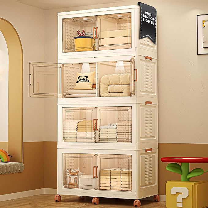 752QT/188Gal 4 Layers Stackable Storage Bins by FinchesCLUB