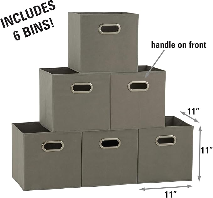 Household Essentials 84-1 Foldable Fabric Storage Bins | Set of 6 Cubby Cubes - Image 2