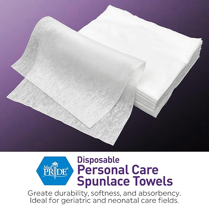 MED PRIDE Disposable Dry Wipes for Adults, Soft & Absorbent Personal Towels - Image 2