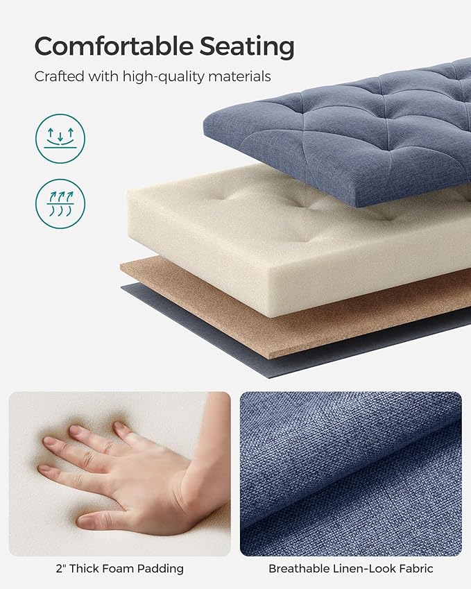 SONGMICS Storage Ottoman Bench, Foot Rest - Image 5