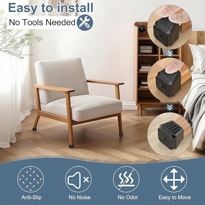 24PCS Square Chair Leg Floor Protectors - Image 5