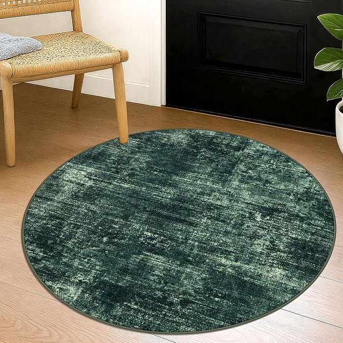 IOHOUZE Round Area Rug 3 Ft Circle Entryway Rugs Round Washable Door Mat Indoor by iOhouze