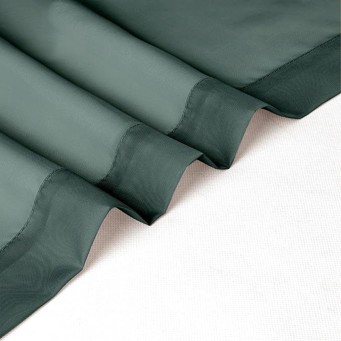 Chyhomenyc Hunter Green Sheer Curtains 36 inch Length 2 Panels, Light Filtering - Image 7