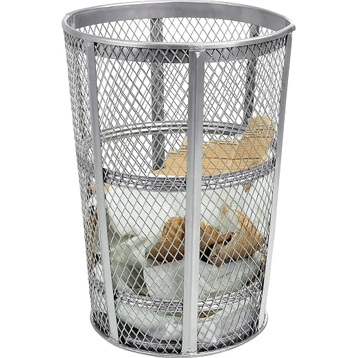 Global Industrial 48 Gallon Outdoor Metal Trash Container, Galvanized - Image 2