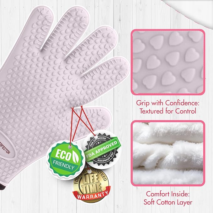 KITCHEN PERFECTION XL Silicone Smoker Oven Gloves - Image 9