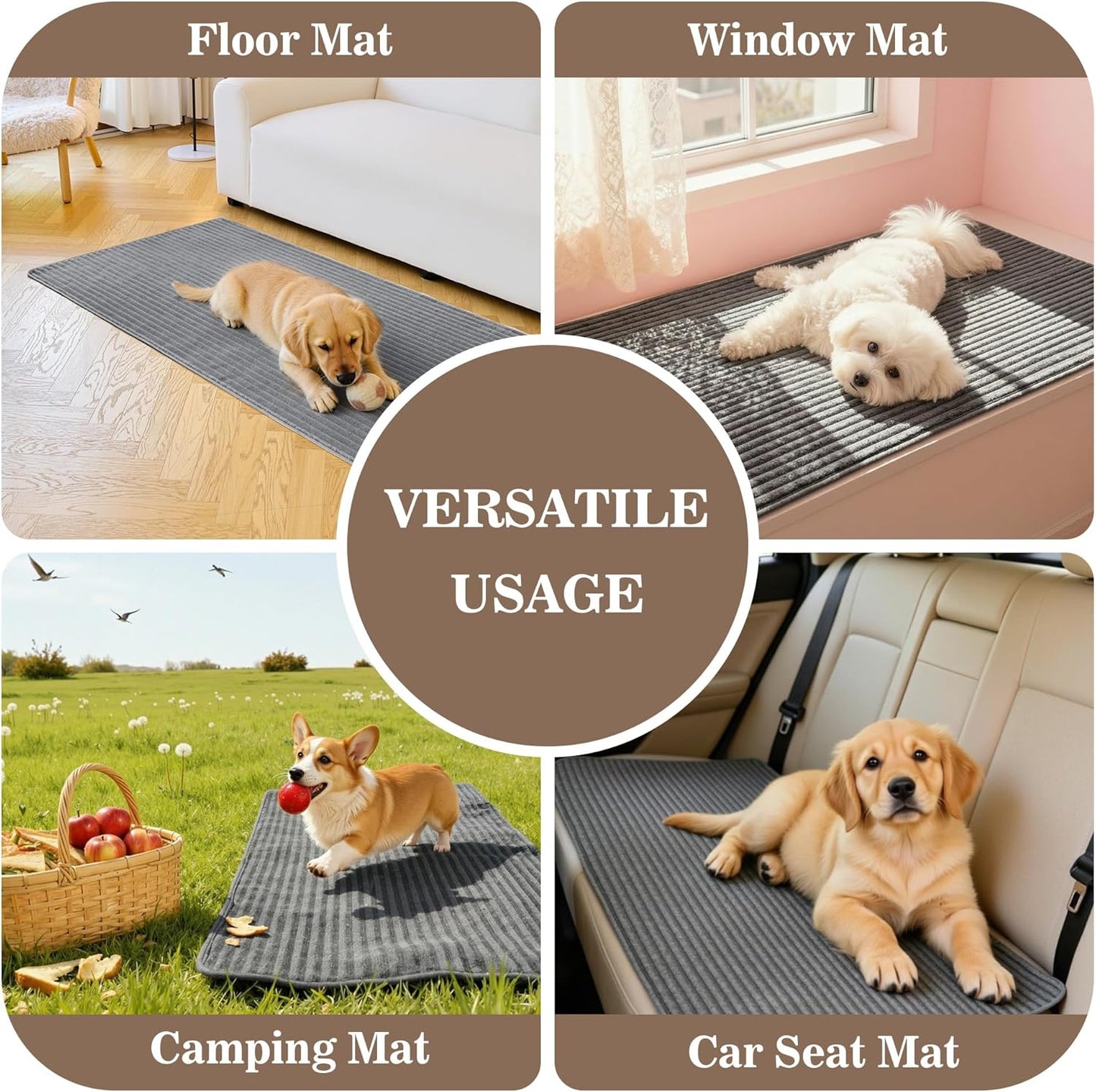 MYSKY HOME 100% Waterproof Couch Cover for Sofa, Couch Covers for Dogs, Non Slip Back Pet Sectional Sofa Covers for 3 Cushion Couch, Sofa Covers Washable, Dog Bed Cover, Dark Grey, 35"x70.9"