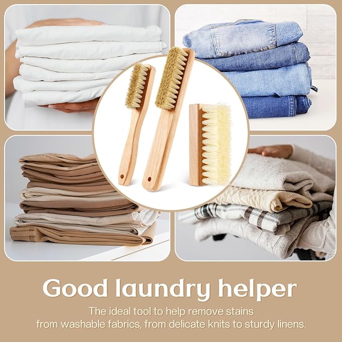 3 Pcs Wood Laundry Stain Brush Stain Remover Brushes - Image 6