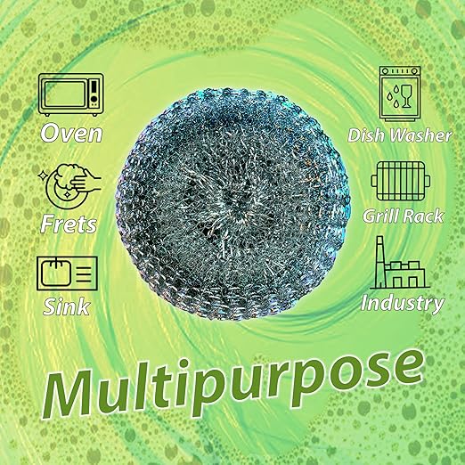 5 Pcs ESSPERTA Stainless Steel Wool Scrubber，5 Steel Scrubber Wool Pads - Image 3