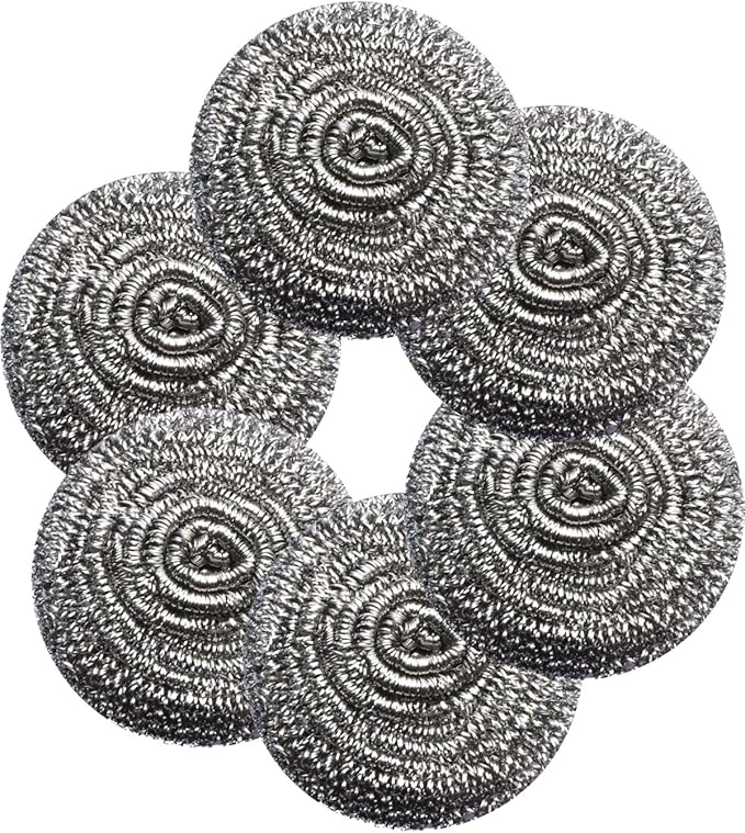 6Pcs Steel Wool Scrubbers by Docduet
