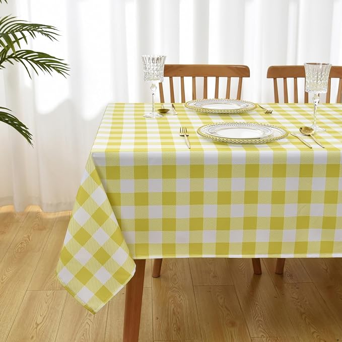 Classic Gingham Plaid Tablecloth Fabric - Image 9